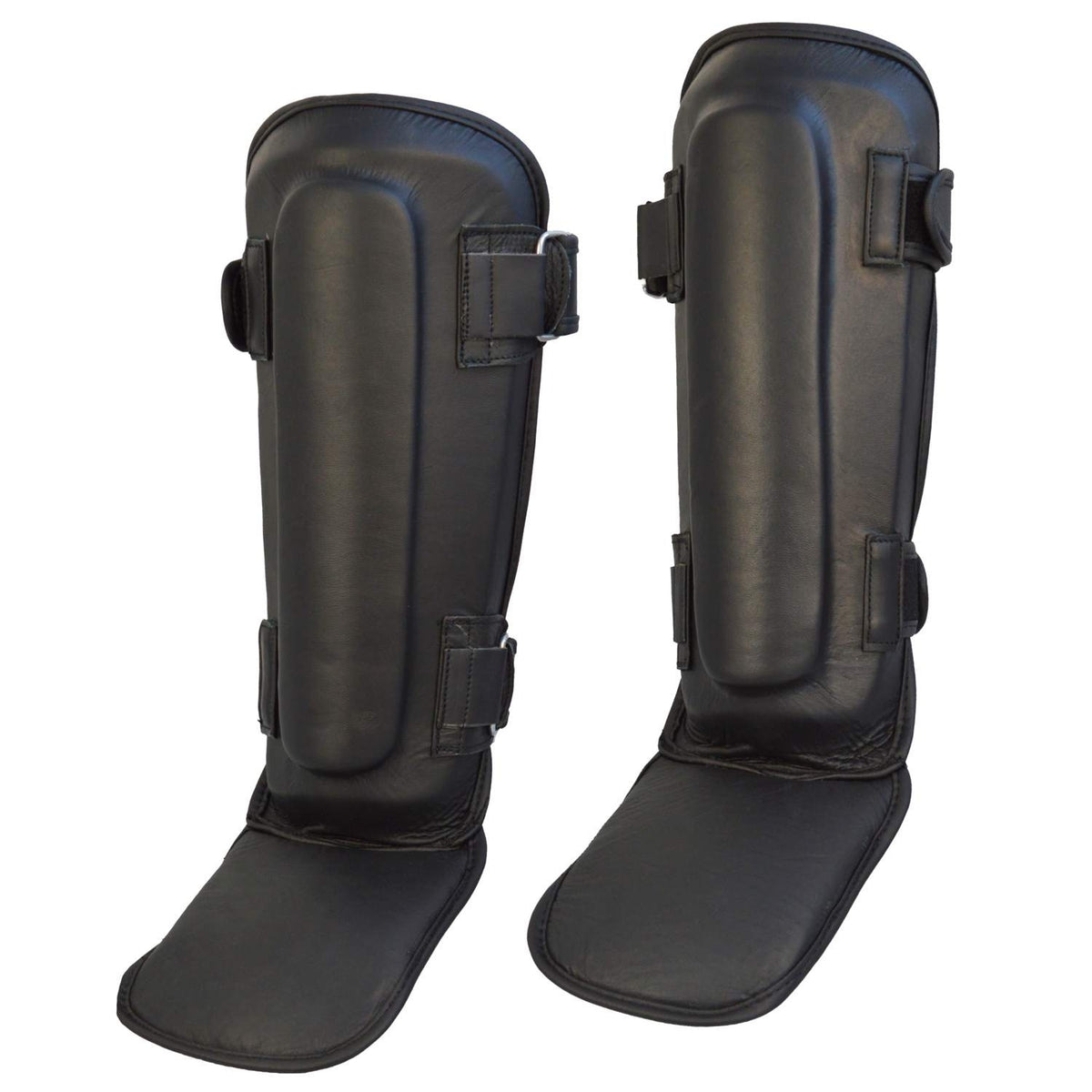 THAI TECH Schienbein-Spannschutz schwarz Leder