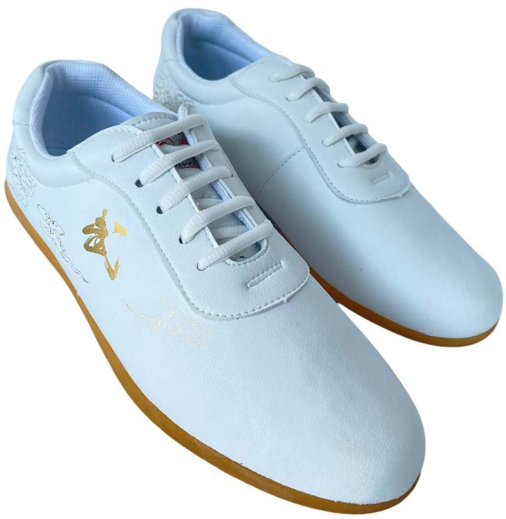 Kampfsportschuhe WU CHINESE Leder weiß - Leder - mit Stoffsohle