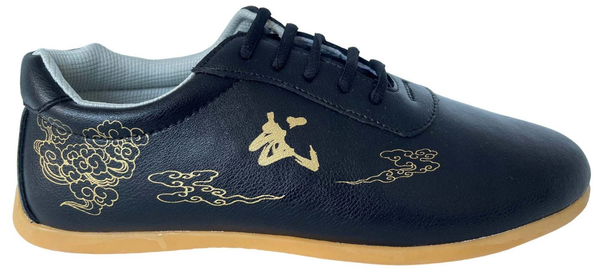 Kampfsportschuhe WU CHINESE Leder schwarz - Leder - mit Kunststoffsohle