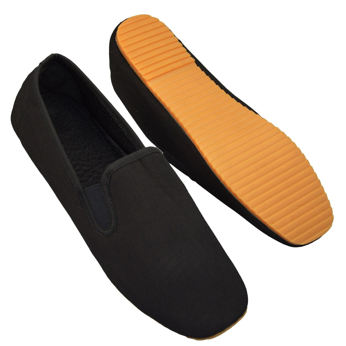Kung Fu Schuhe Segeltuch schwarz - mit Gummisohle
