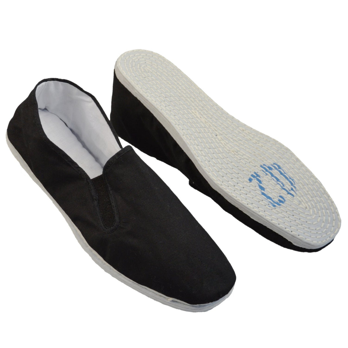 Tai Chi Schuhe Segeltuch schwarz mit Stoff-Gleitsohle