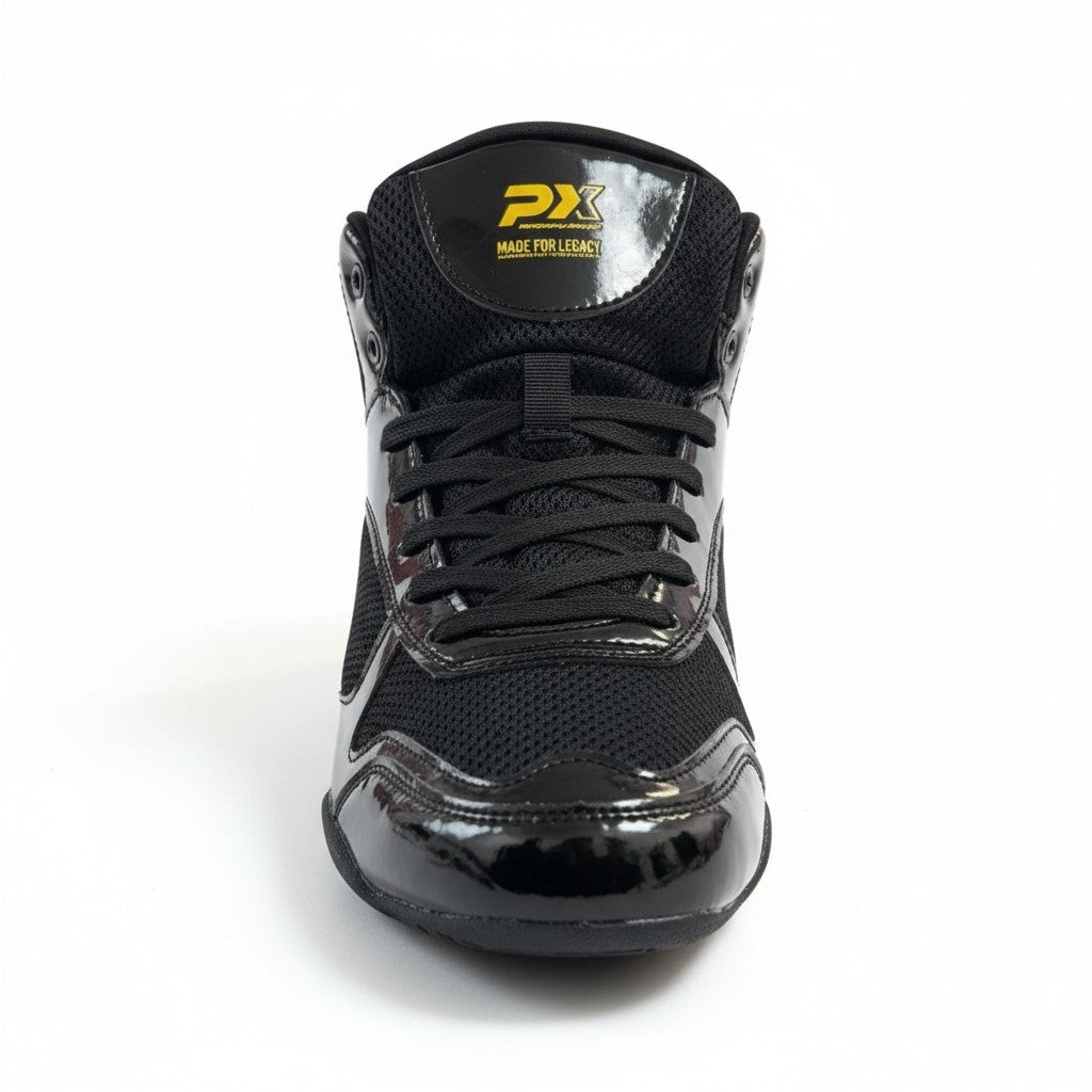 LEGACY Boxschuhe schwarz - Kunstleder-Mesh - mit profilierter Gummisohle