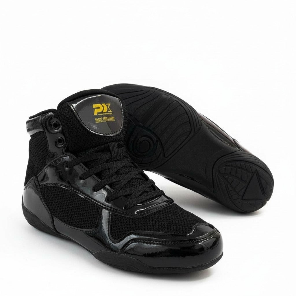 LEGACY Boxschuhe schwarz - Kunstleder-Mesh - mit profilierter Gummisohle
