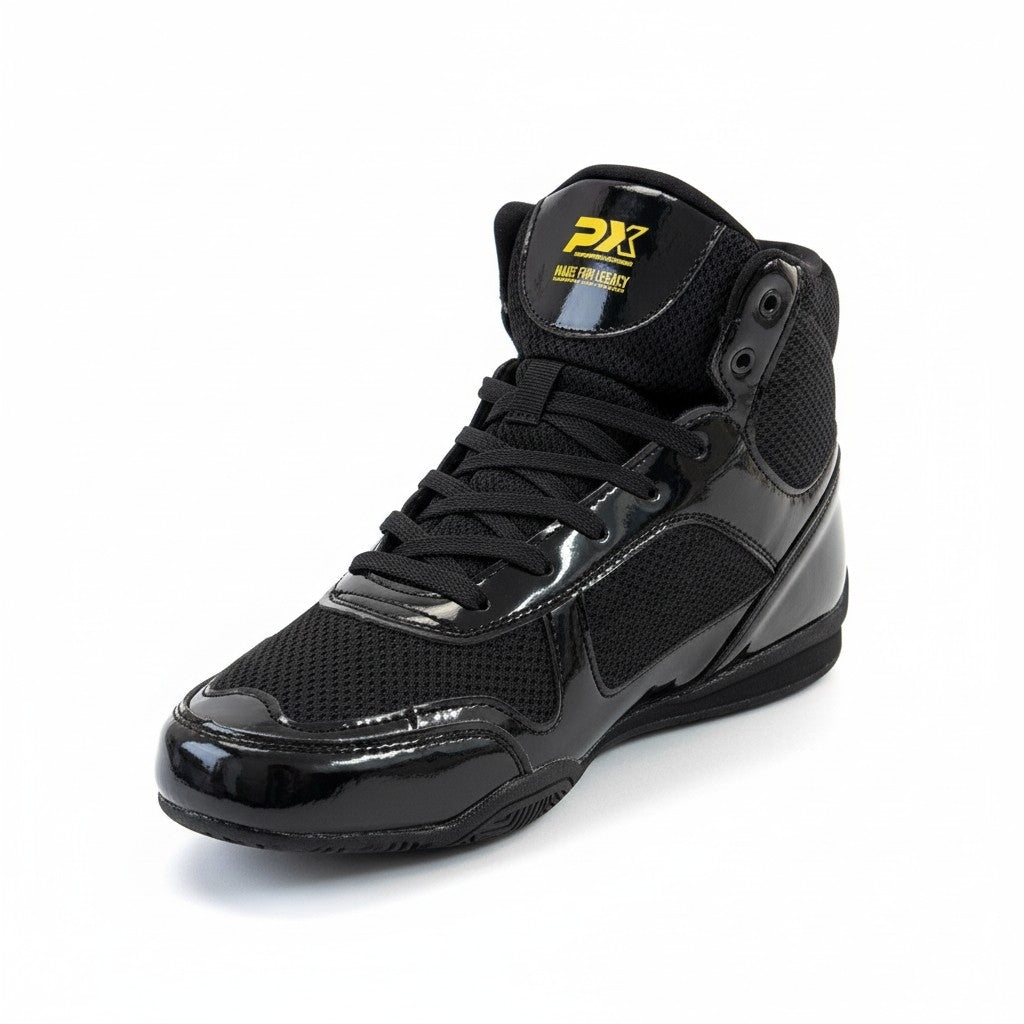 LEGACY Boxschuhe schwarz - Kunstleder-Mesh - mit profilierter Gummisohle