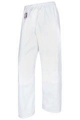 Judo Hose weiß - 8 oz Baumwolle - mit Gummibund und Knieverstärkung