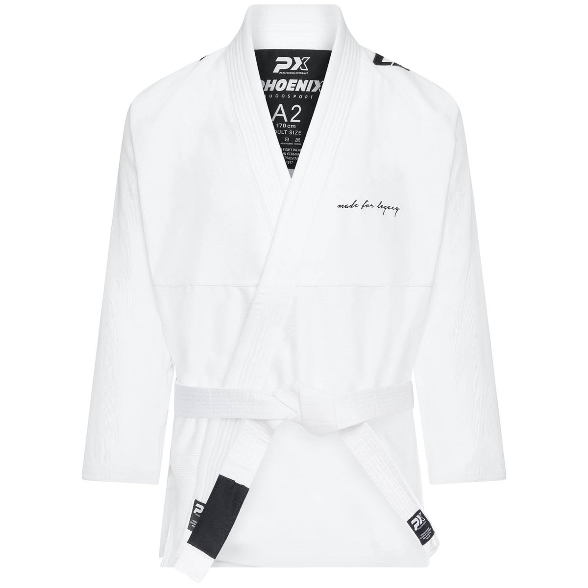 BJJ Anzug Legacy weiß - Brazilian Jiu Jitsu - Hose mit Schürbund, vorgewaschen