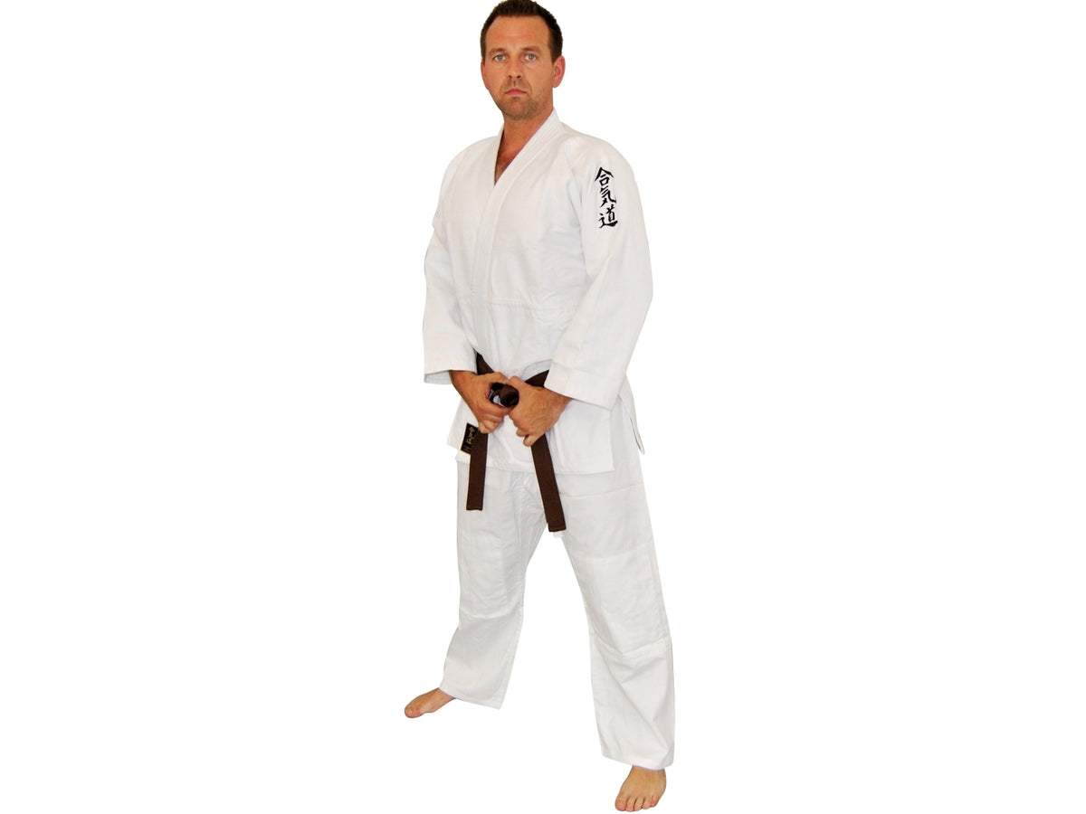 Aikido Anzug weiß mit Bestickung 450g - Baumwolle Gi