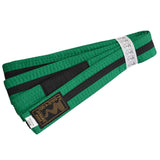 Kinder BJJ Brazilian Jiu-Jitsu Gürtel grün-schwarz mit Bar Balken