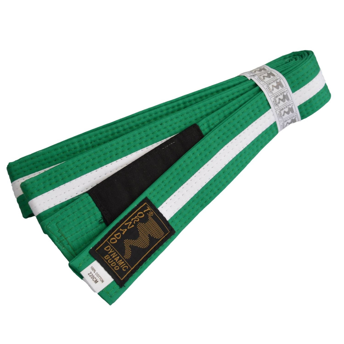 Kinder BJJ Brazilian Jiu-Jitsu Gürtel grün-weiß mit Bar Balken