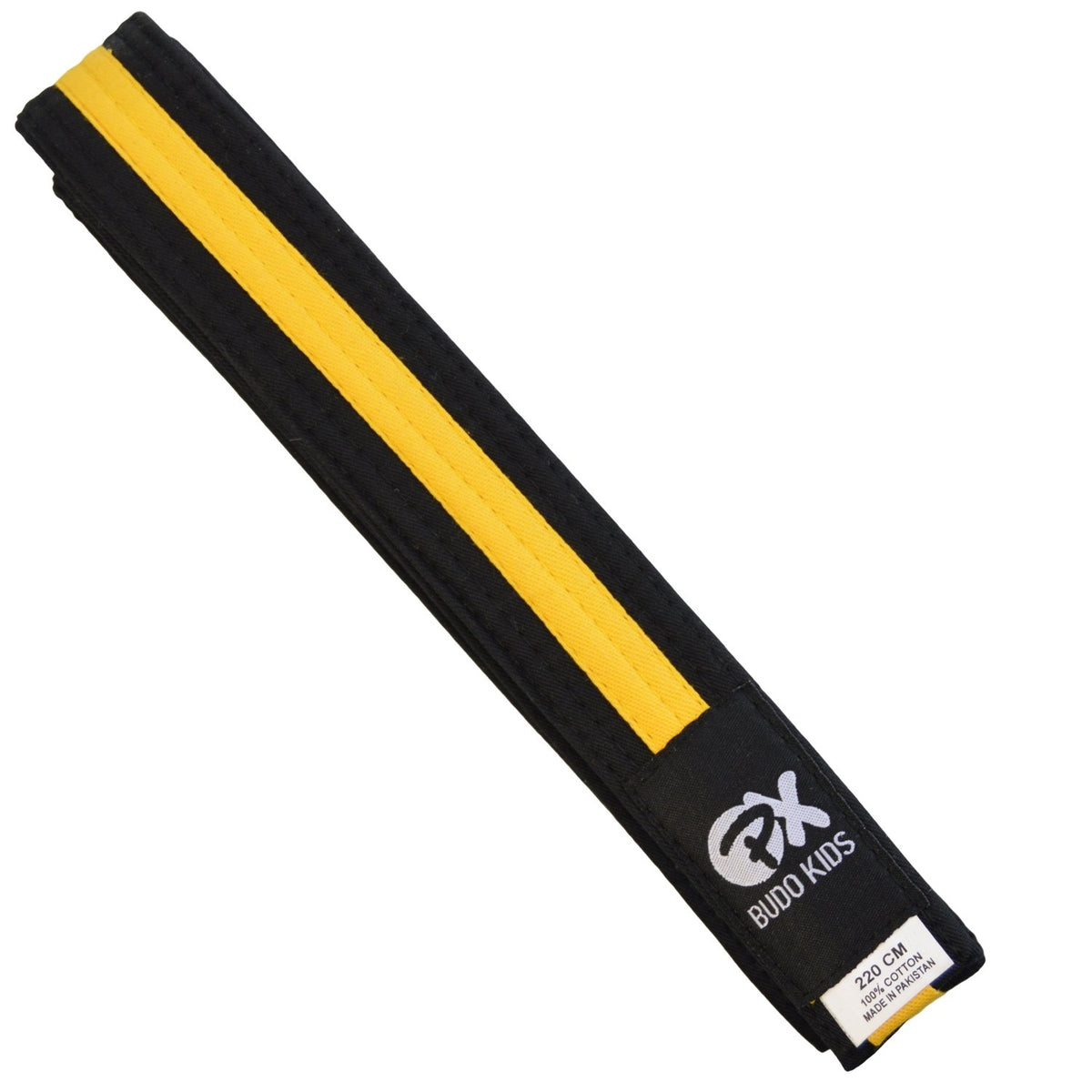 Kinder Softgürtel Schwarz-Gelb - 3,5 cm Breit - Kampfsportgürtel aus Baumwolle