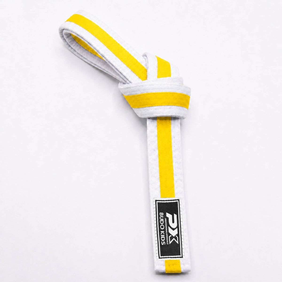Kinder Softgürtel Weiß-Gelb - 3,5 cm Breit - Kampfsportgürtel aus Baumwolle