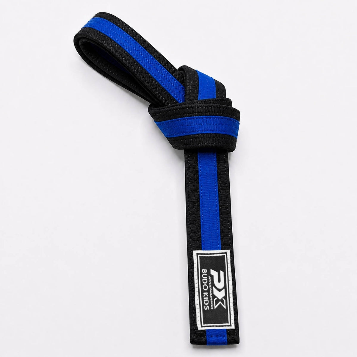 Kinder Softgürtel Schwarz-Blau - 3,5 cm Breit - Kampfsportgürtel aus Baumwolle