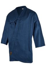 Kendo Jacke dunkelblau - Baumwolle mit Reiskornwebung, kurze Ärmel