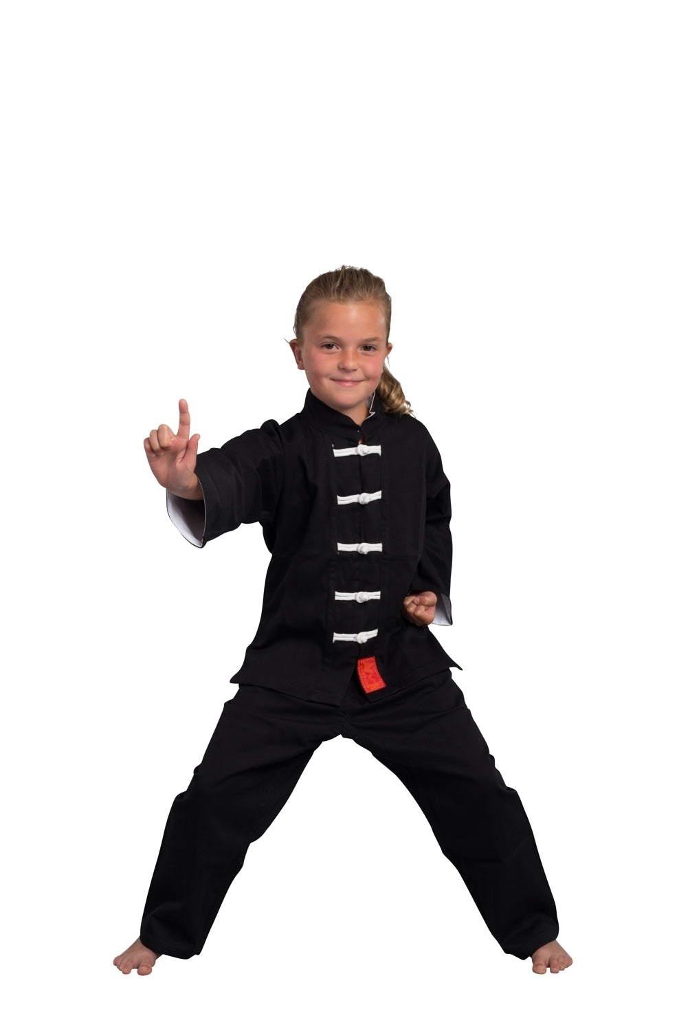 Kung Fu Anzug Shaolin II Black/White schwarz-weiß - Baumwolle