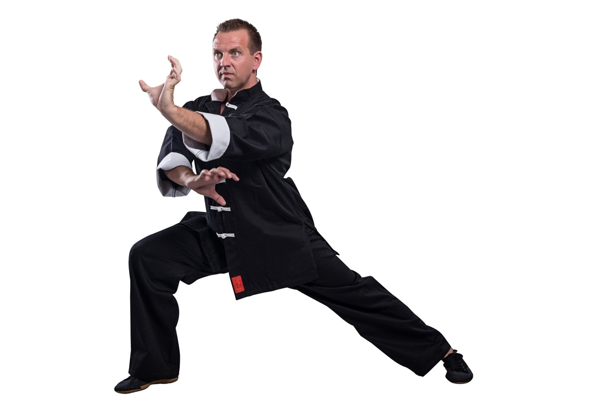 Kung Fu Anzug Shaolin II Black/White schwarz-weiß - Baumwolle