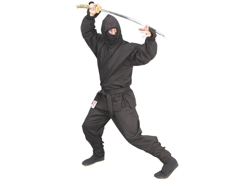 Ninja-Anzug 6-teilig schwarz - Baumwolle - vorgewaschen