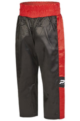 PX Kickboxhose TOPFIGHT, schwarz-rot - elastischer Bund mit Kordelzug