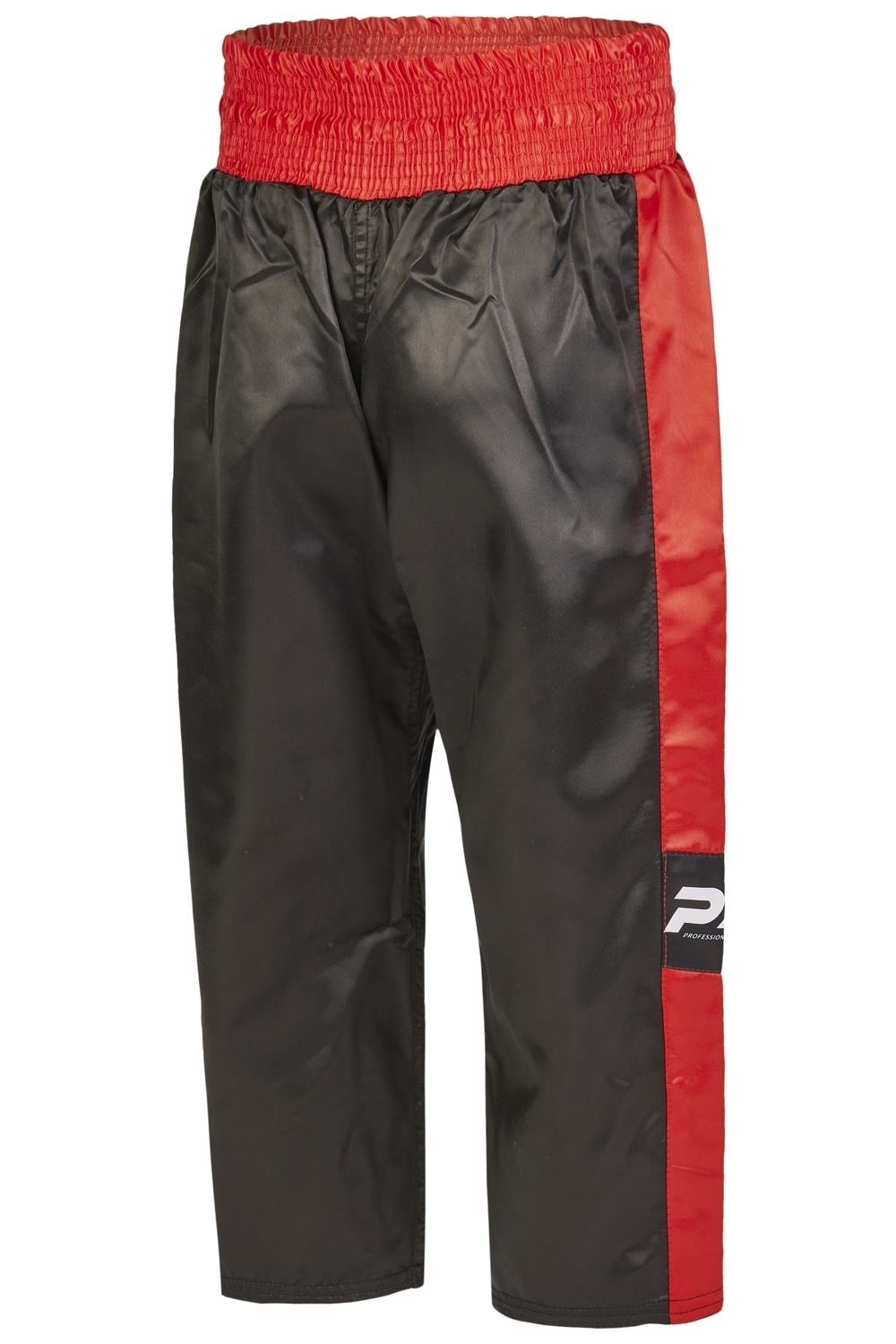 PX Kickboxhose TOPFIGHT, schwarz-rot - elastischer Bund mit Kordelzug