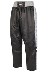 PX Kickboxhose TOPFIGHT, schwarz-grau - elastischer Bund mit Kordelzug