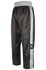 PX Kickboxhose TOPFIGHT, schwarz-grau - elastischer Bund mit Kordelzug