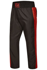 PX Kickboxhose "Dynamic", schwarz-rot Mesh - elastischer Bund mit Kordelzug