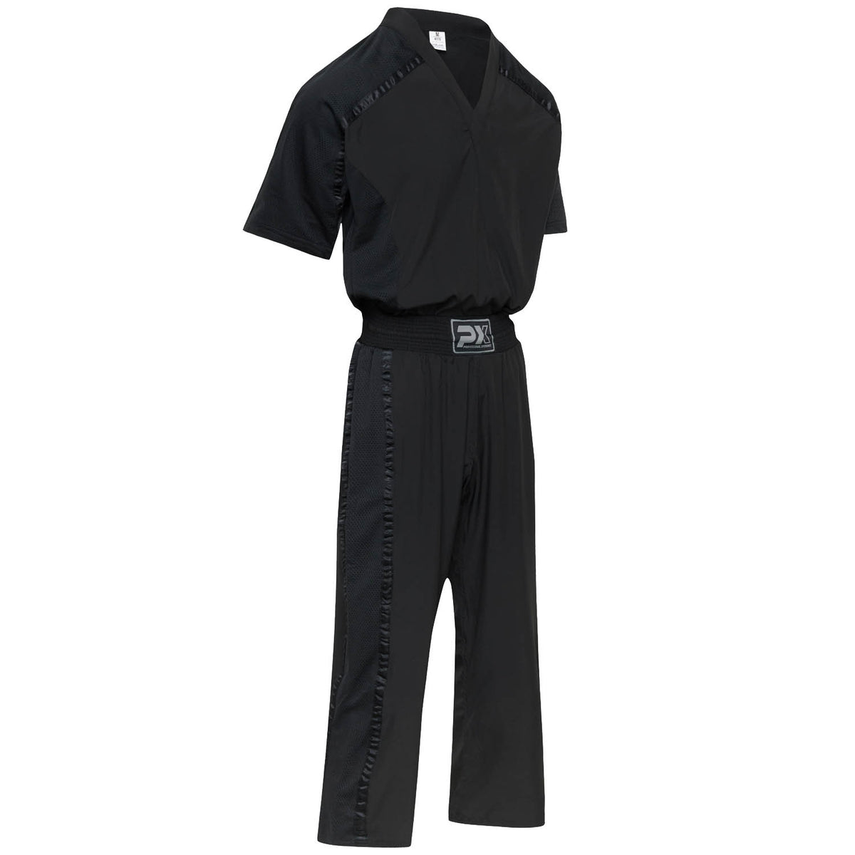 All Style Kampfsport Hose Legacy, schwarz Satin mit Mesh, Gummibund