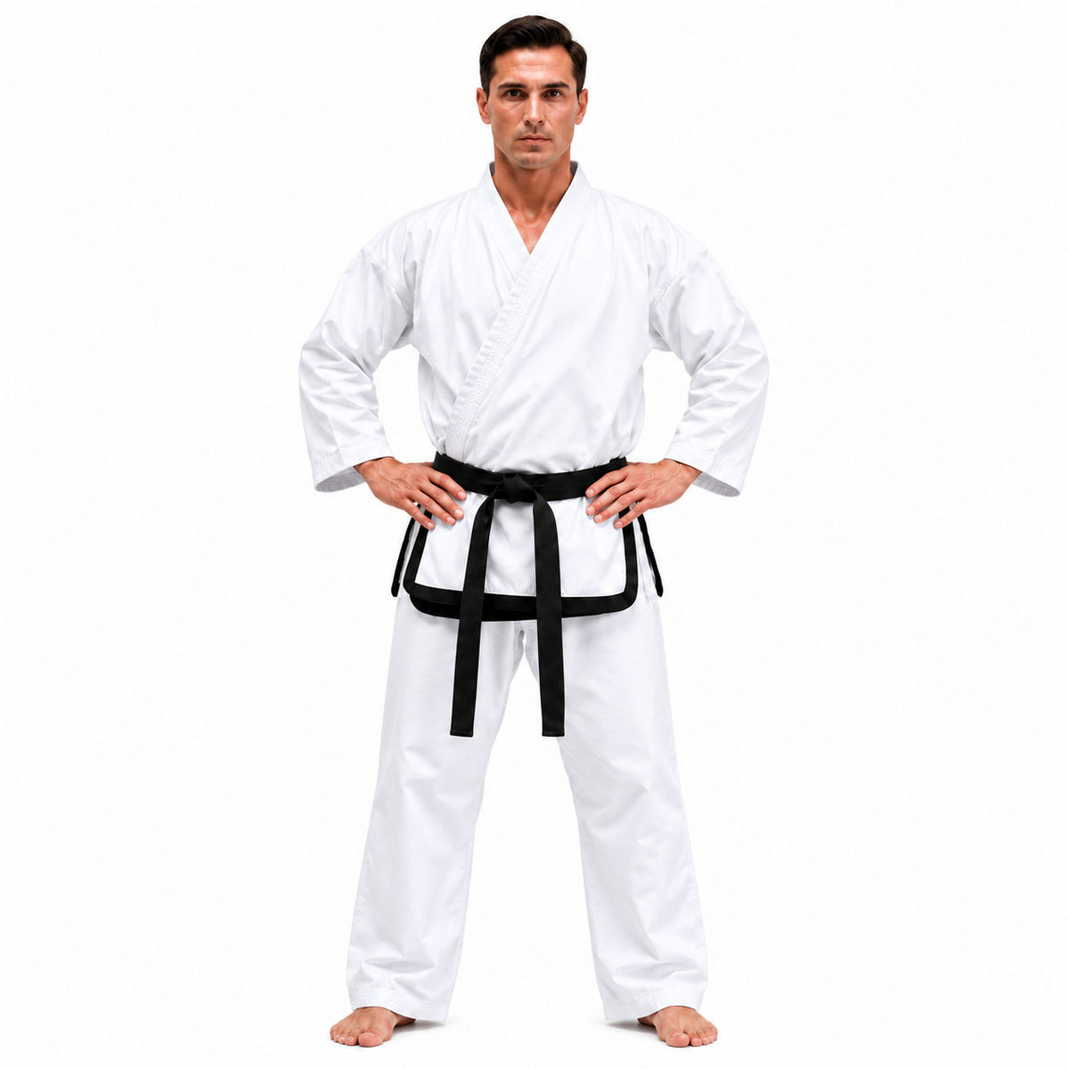 Taekwondo Anzug Meister-Dobok Traditional weiß-schwarz