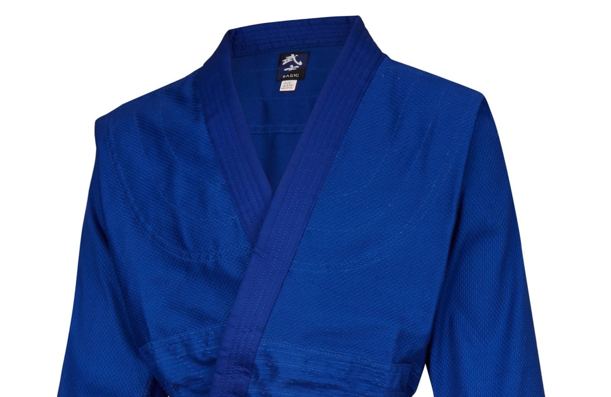 Einsteiger Judoanzug Challenge Gi 380g Blau - Baumwolle - mit Gummibund und Knieverstärkung