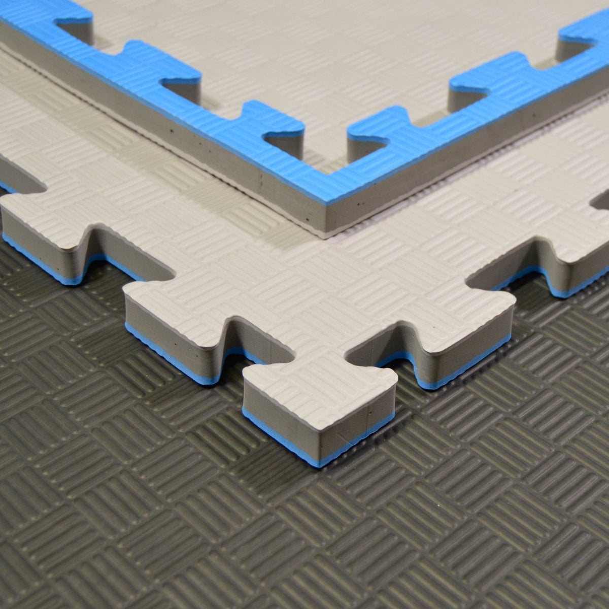 Kampfsportmatten grau-blau 100x100x2cm