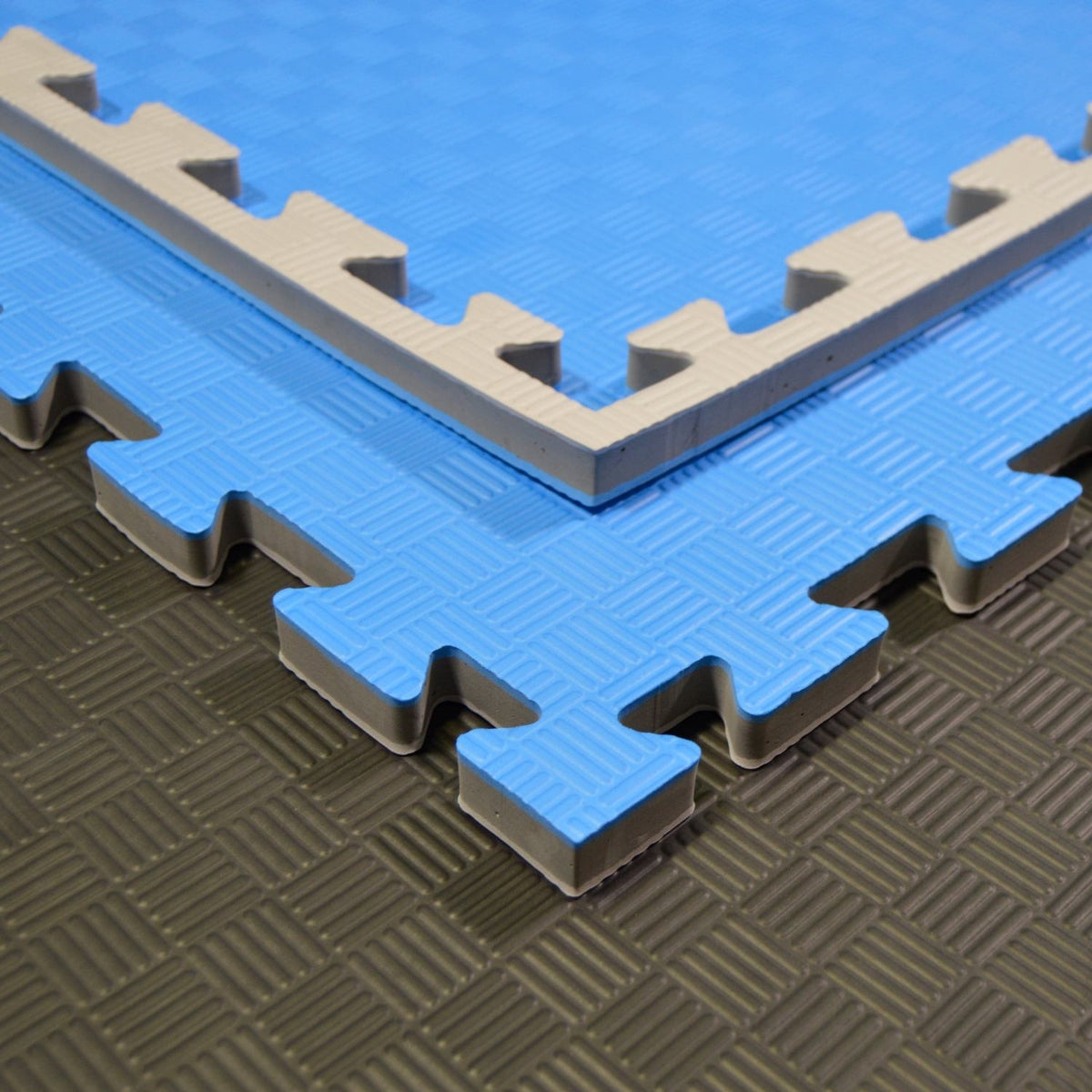 Kampfsportmatten grau-blau 100x100x2cm