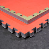 Kampfsportmatten Wendematte rot-grün 100x100x4cm