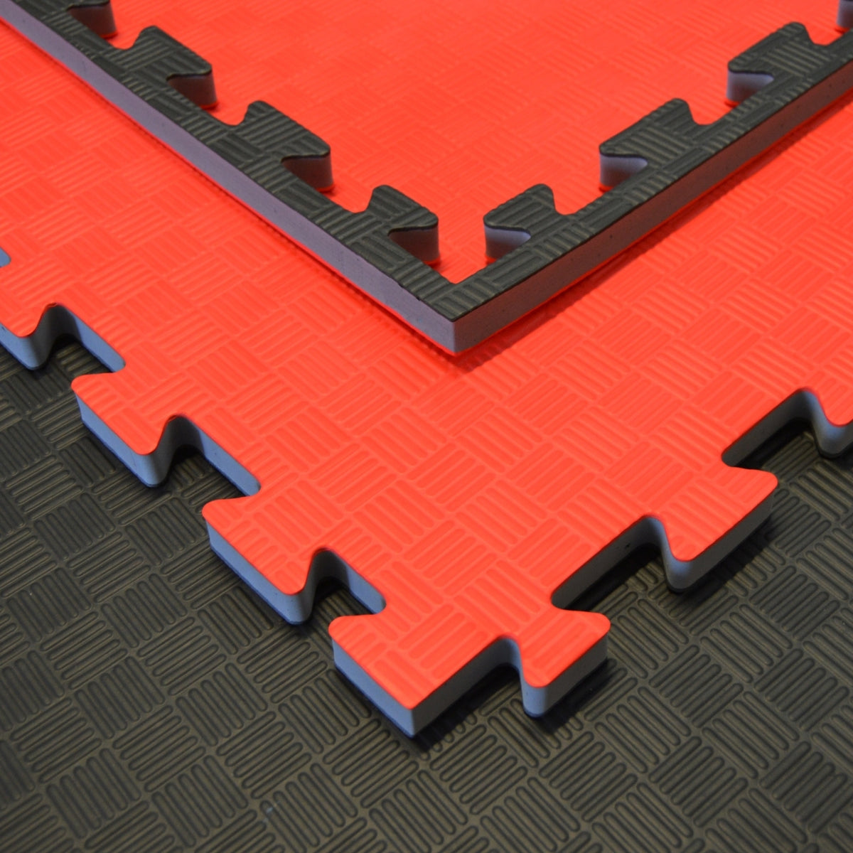Kampfsportmatten rot/schwarz 100x100x2cm
