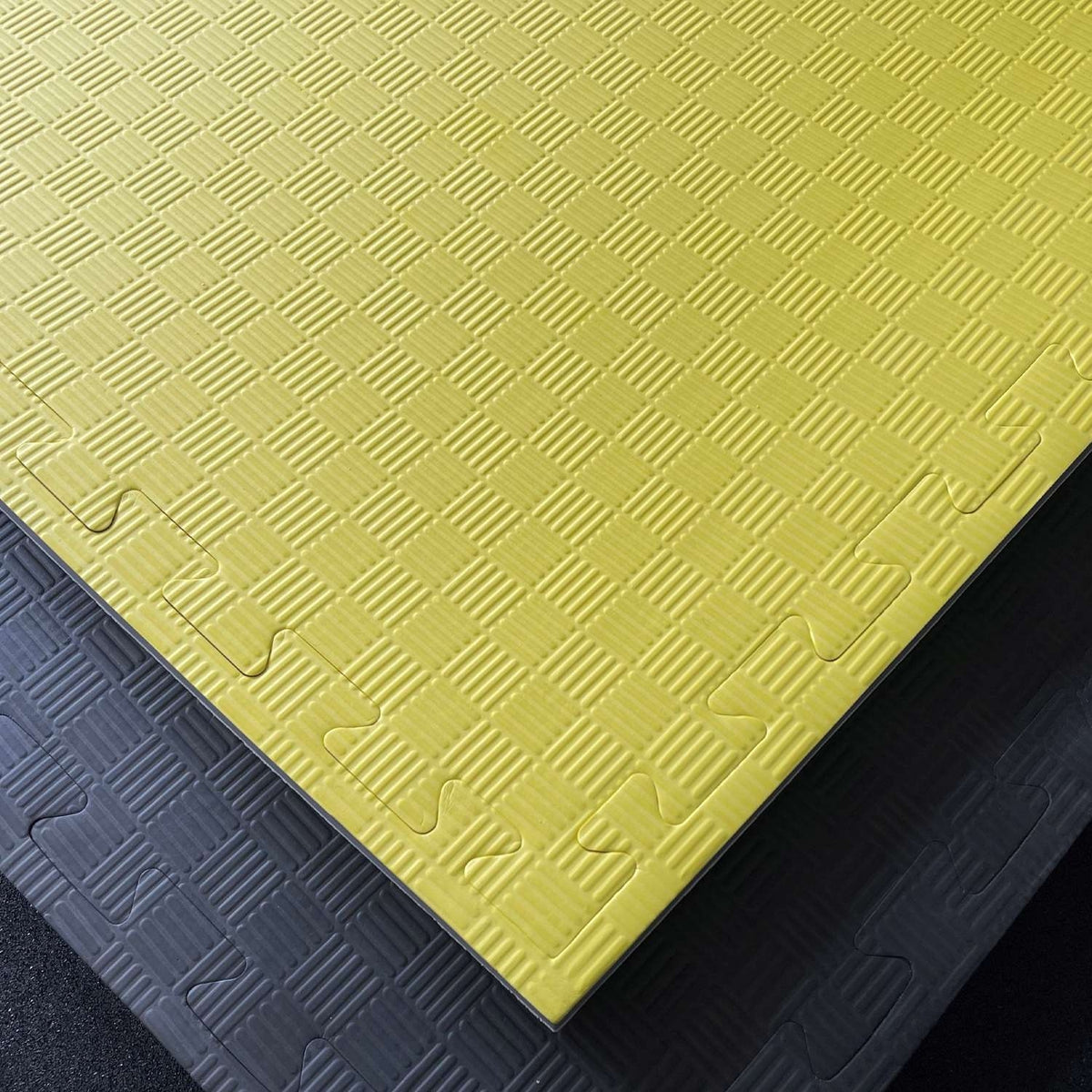 Kampfsportmatten weiß-gelb 100x100x2cm