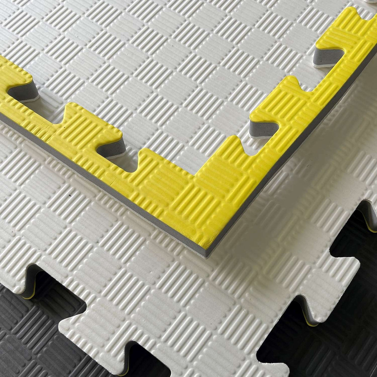 Kampfsportmatten weiß-gelb 100x100x2cm