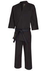 Karateanzug TORA BLACK Profi Gi 14 oz schwarz - Schwere Baumwolle