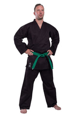 Karateanzug Standard Edition Gi 8 oz schwarz - Baumwolle - mit Gürtel - vorgewaschen