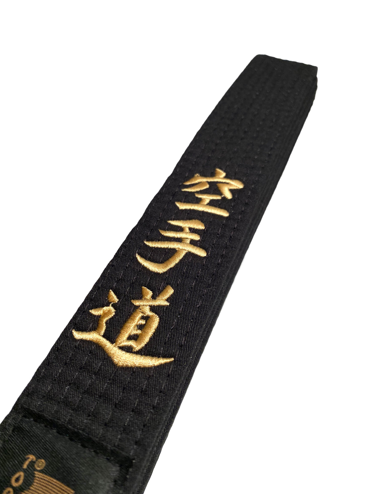 Karategürtel schwarz - Bestickt - Karate Do - Schriftzeichen Bestickung gold - Schwarzgurt Kanji japanisch