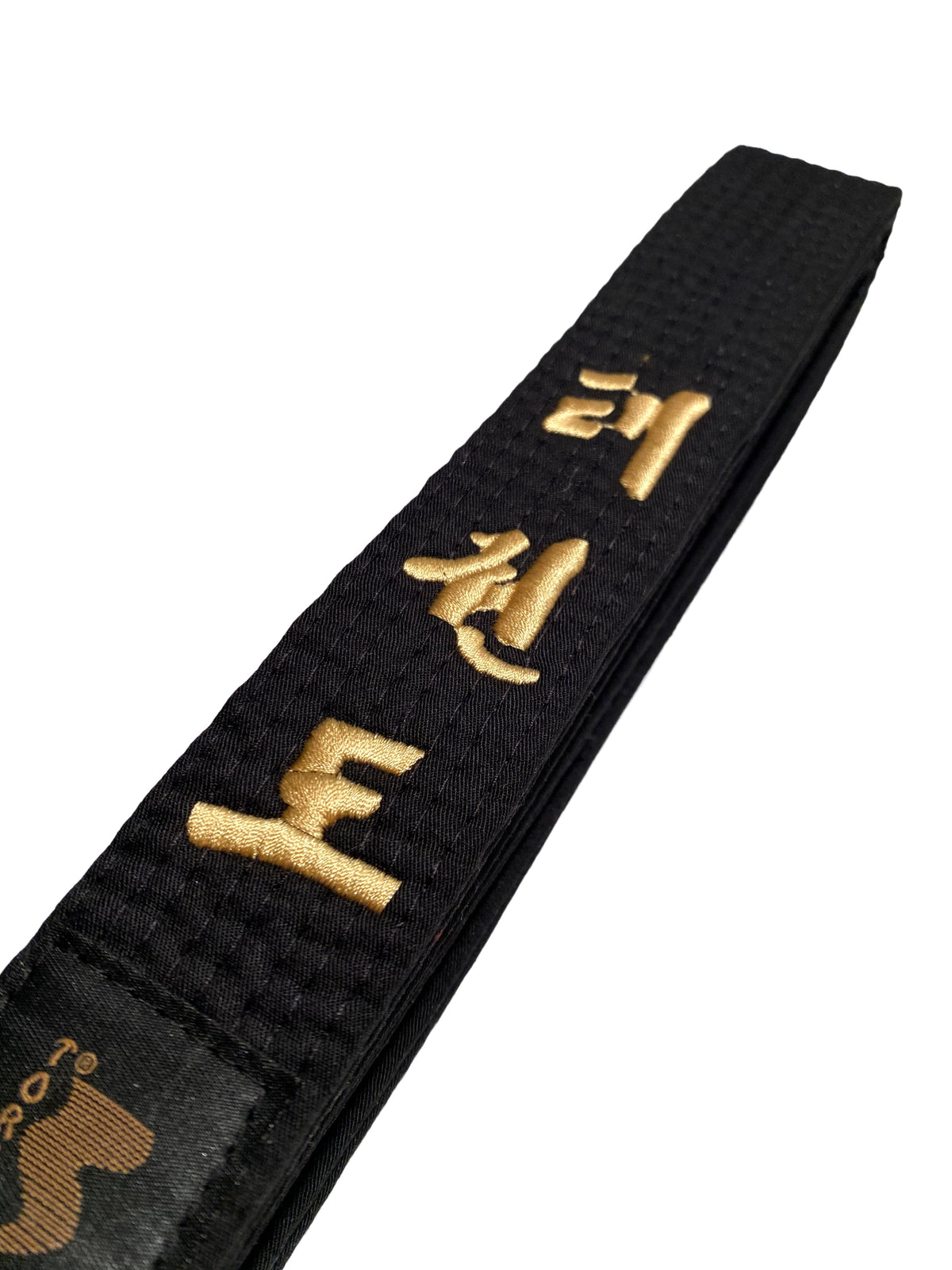 Taekwondogürtel schwarz - Bestickt - Schriftzeichen Bestickung gold - Schwarzgurt koreanisch
